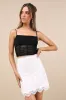 Delightful Decision Ivory Lace Bow Pearl High-Rise Mini Skirt sold by Lulus