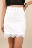 Delightful Decision Ivory Lace Bow Pearl High-Rise Mini Skirt sold by Lulus