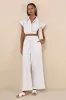 Ideal Breeze Ivory and Beige Striped High-Rise Wide-Leg Pants sold by Lulus