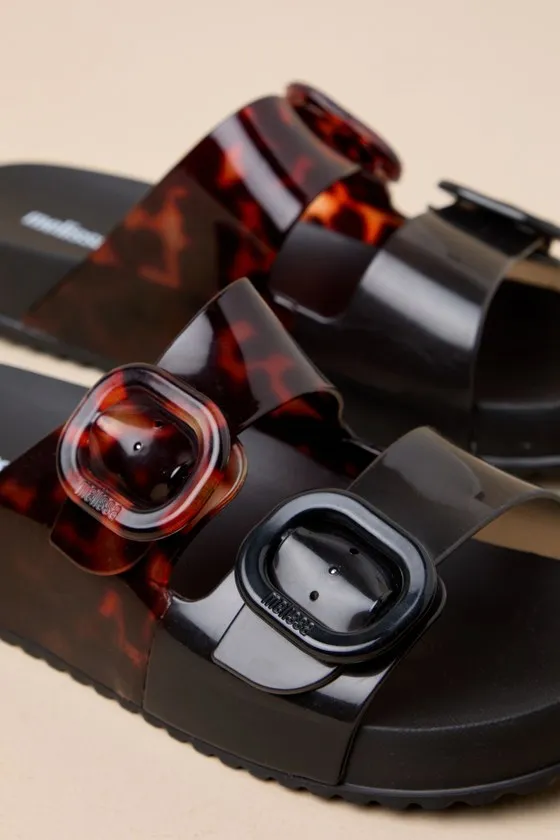 Cozy Black and Clear Tortoise Slide Sandals sold by Lulus product image thumbnail 4