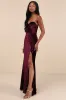 Classy Sensation Plum Velvet Pleated Strapless Maxi Dress sold by Lulus