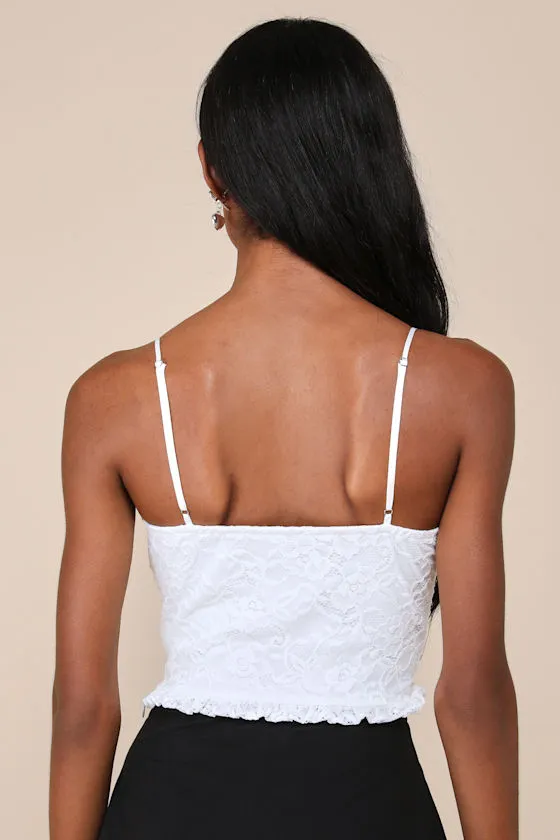Adorably Enticing White Lace Bustier Cropped Tank Top sold by Lulus product image thumbnail 3