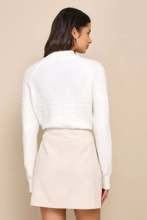 Katherina Beige Button-Front Corduroy Skirt sold by Lulus product image thumbnail 3