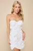 Blossoming Drama Ivory 3D Floral Strapless Bustier Mini Dress sold by Lulus