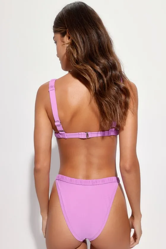 Island Favorite Purple Scrunch Mid-Rise Bikini Bottoms sold by Lulus product image thumbnail 3
