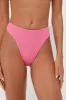 Coastal Cutie Pink Textured Mid-Rise Cheeky Bikini Bottoms sold by Lulus