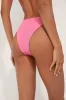 Coastal Cutie Pink Textured Mid-Rise Cheeky Bikini Bottoms sold by Lulus