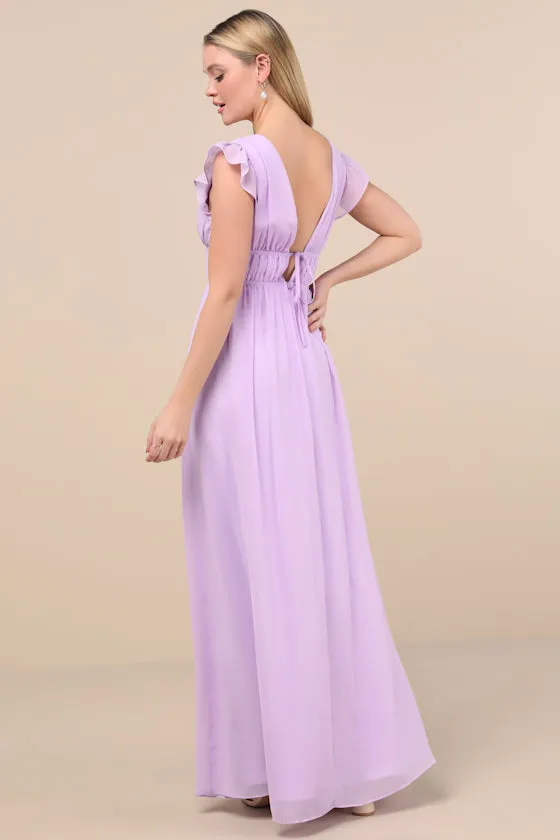 I'm All Yours Lavender Ruffled Maxi Dress sold by Lulus product image thumbnail 2