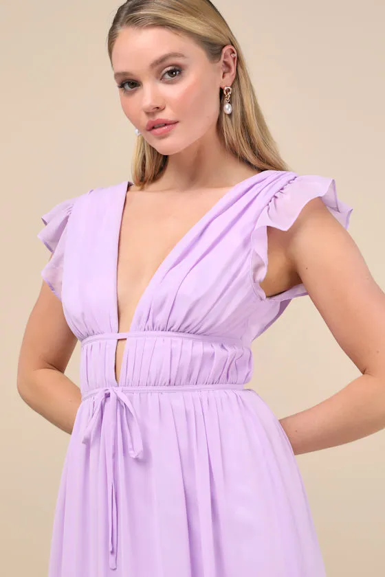 I'm All Yours Lavender Ruffled Maxi Dress sold by Lulus product image thumbnail 3