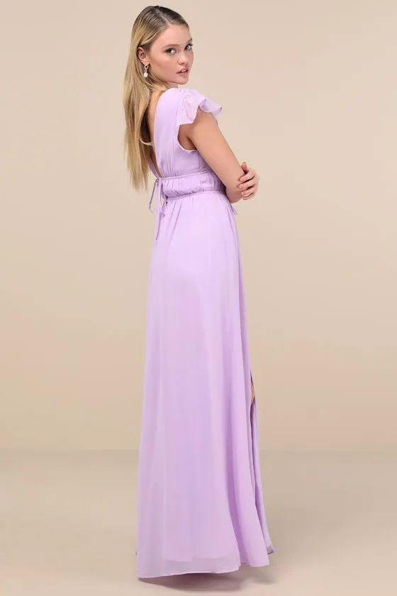 I'm All Yours Lavender Ruffled Maxi Dress sold by Lulus product image thumbnail 4