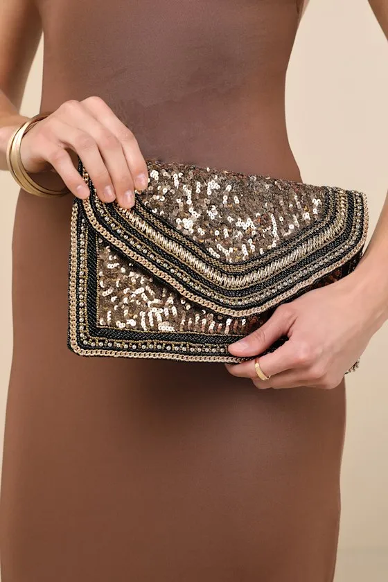 Major Adornment Black Sequin Clutch sold by Lulus product image thumbnail 2