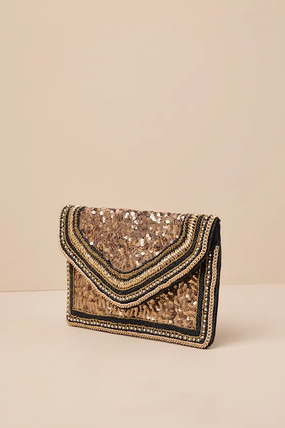 Major Adornment Black Sequin Clutch sold by Lulus product image thumbnail 4