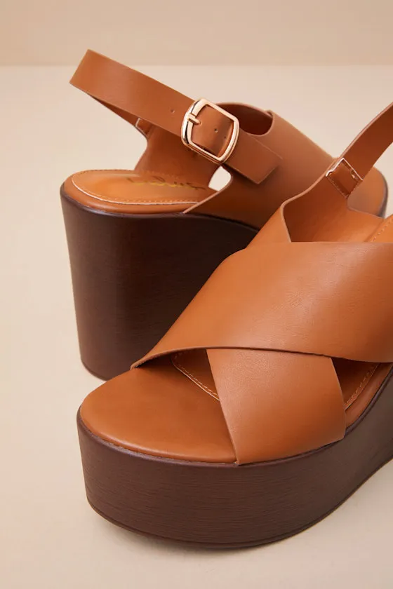 Steena Tan Platform Wedge Sandals sold by Lulus product image thumbnail 3