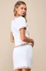 Preppy Tendencies Ivory Ribbed Knit Ruffled Mini Sweater Skirt sold by Lulus