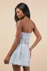 Trending Design Acid Wash Strapless Mini Dress With Pockets sold by Lulus