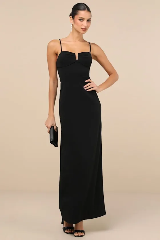 Romantic Existence Black Column Maxi Dress sold by Lulus