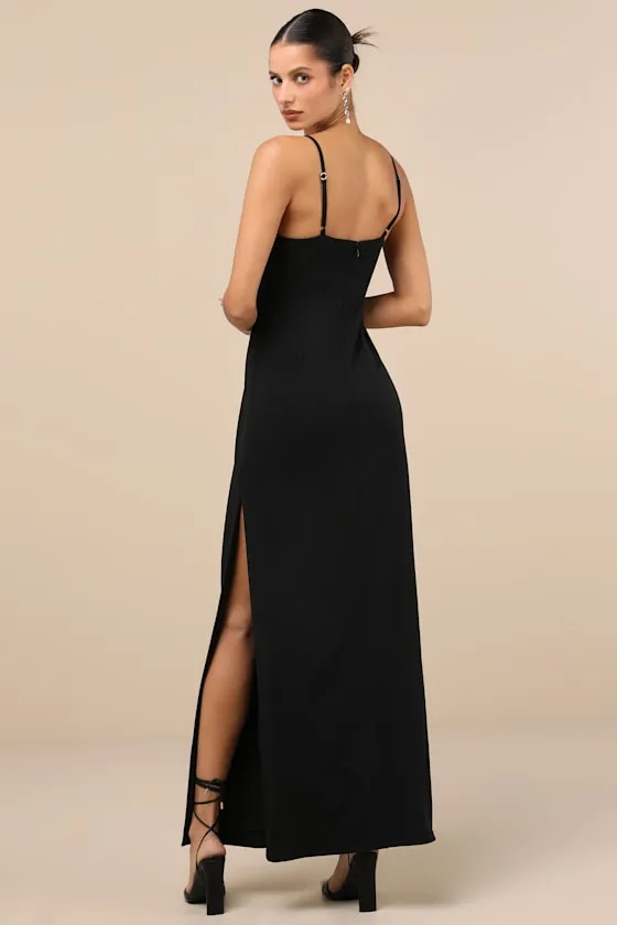 Romantic Existence Black Column Maxi Dress sold by Lulus product image thumbnail 2