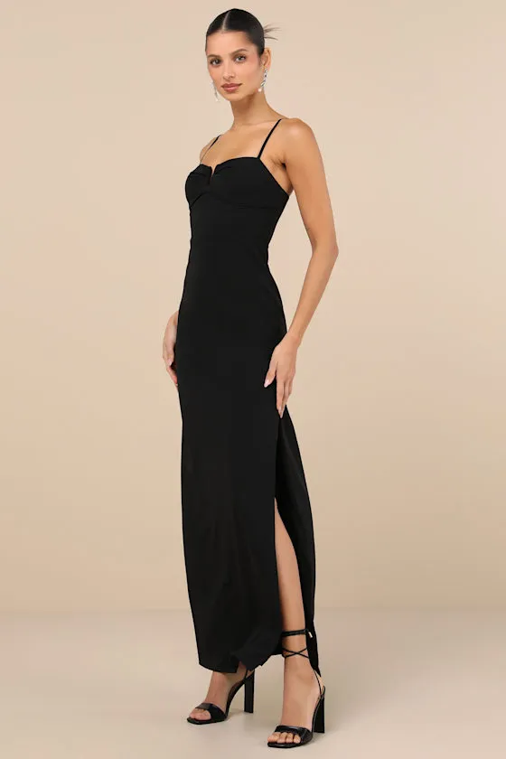 Romantic Existence Black Column Maxi Dress sold by Lulus product image thumbnail 4