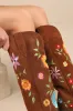 Flower Power Brown Suede Embroidered Knee-High Western Boots sold by Lulus