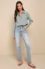Totally Polished Sage Green Long Sleeve Button-Up Top sold by Lulus