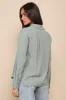 Totally Polished Sage Green Long Sleeve Button-Up Top sold by Lulus