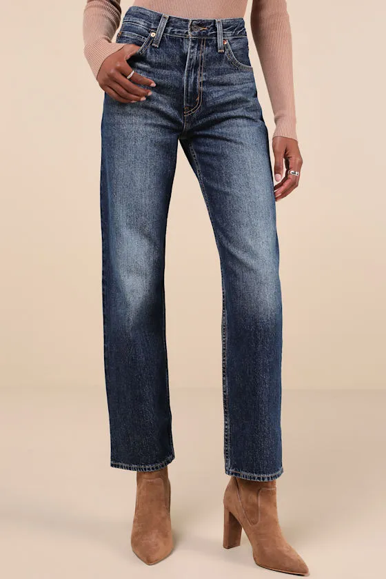 Baggy Dad Dark Wash Cotton Denim Mid-Rise Wide-Leg Jeans sold by Lulus product image thumbnail 2