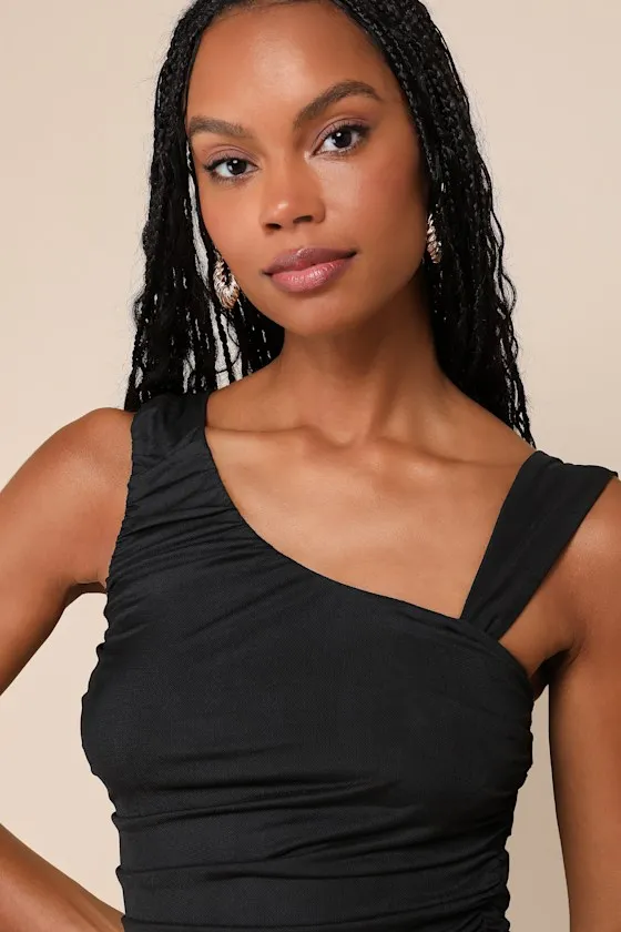 Beautiful Vision Black Mesh Asymmetrical Top sold by Lulus product image thumbnail 4