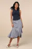 Iconic Chicness Navy Collared Twist-Front Button-Up Tank Top sold by Lulus