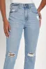 Latest Trend Light Wash High-Rise Distress Straight Jeans sold by Lulus