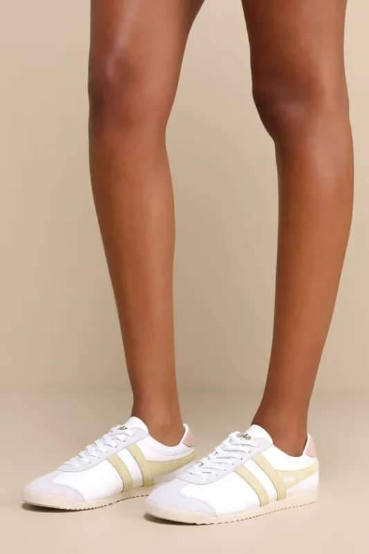 Bullet Pure White and Lemon Suede Leather Sneakers sold by Lulus