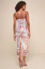 Stunning Impact Pink Sheer Embroidered Floral Sequin Midi Dress sold by Lulus