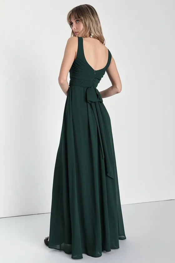 Sensational Moment Emerald Green Pleated Maxi Dress sold by Lulus product image thumbnail 2