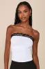 Flirty Excellence White Mesh Lace Ruched Strapless Top sold by Lulus