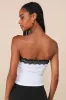 Flirty Excellence White Mesh Lace Ruched Strapless Top sold by Lulus
