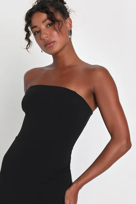 Modern Stunner Black One-Shoulder Bodycon Midi Dress sold by Lulus product image thumbnail 4