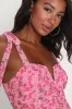 Flirtatious Sweetness Pink Floral Ruched Mesh Tie-Strap Top sold by Lulus