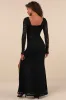 Sensationally Poised Black Lace Long Sleeve Maxi Dress sold by Lulus