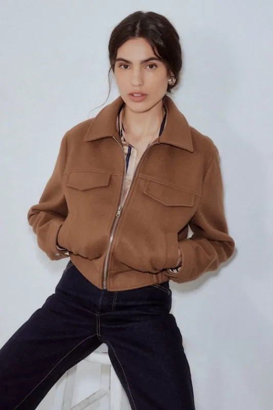 Top-Notch Comfort Brown Collared Bomber Jacket sold by Lulus