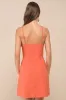 Sweet Breeze Orange Surplice Button-Front Mini Dress sold by Lulus