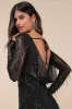 Glittery Devotion Black Sequin Fringe Maxi Dress sold by Lulus
