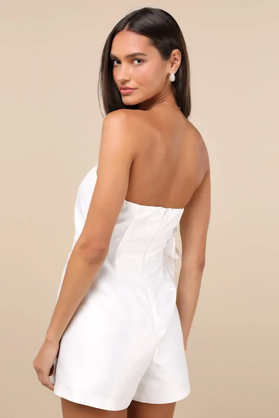 Feeling Incredible White Taffeta Applique Strapless Romper sold by Lulus product image thumbnail 2