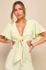 Summer Journey Light Green Tie-Front Cutout Jumpsuit sold by Lulus