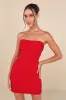 Dramatic Intent Red Strapless Corset Bodycon Mini Dress sold by Lulus