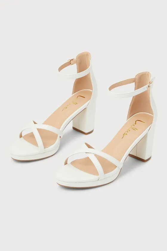 Dale White Platform Ankle Strap Low Heel Sandals sold by Lulus product image thumbnail 3