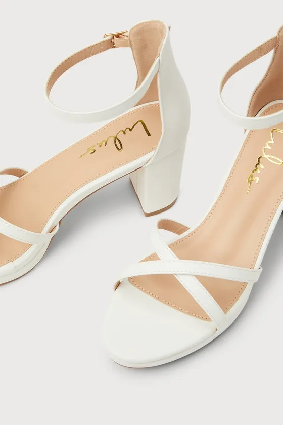 Dale White Platform Ankle Strap Low Heel Sandals sold by Lulus product image thumbnail 4