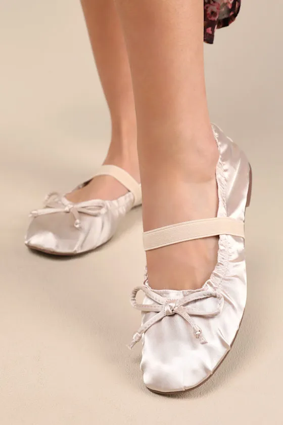 Callinda Champagne Satin Bow Ballet Flats sold by Lulus product image thumbnail 2