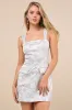 So Flawless Light Blue and Gold Jacquard Mini Dress sold by Lulus