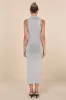 Confident Moves Light Grey Marled Zip-Front Midi Sweater Dress sold by Lulus