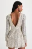Watch Me Shine Champagne Sequin Plunge Long Sleeve Romper sold by Lulus