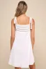 Breezy Beloved White Lace Tie-Strap Shift Mini Dress sold by Lulus